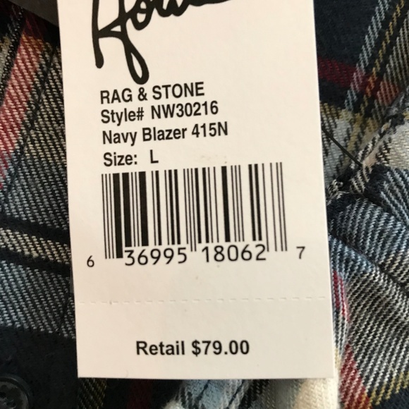 Howe Rag & Stone Plaid Long Sleeve NWT Shirt L - Picture 7 of 8